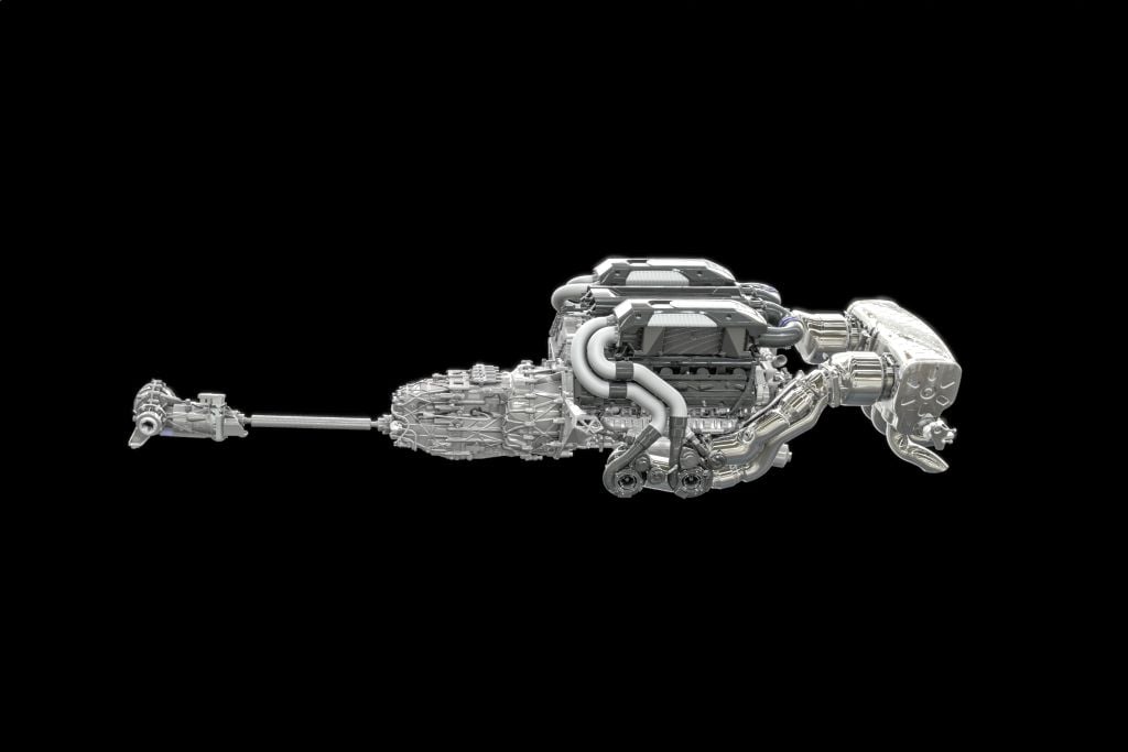 Engine and gearbox placement in the Bugatti Tourbillon