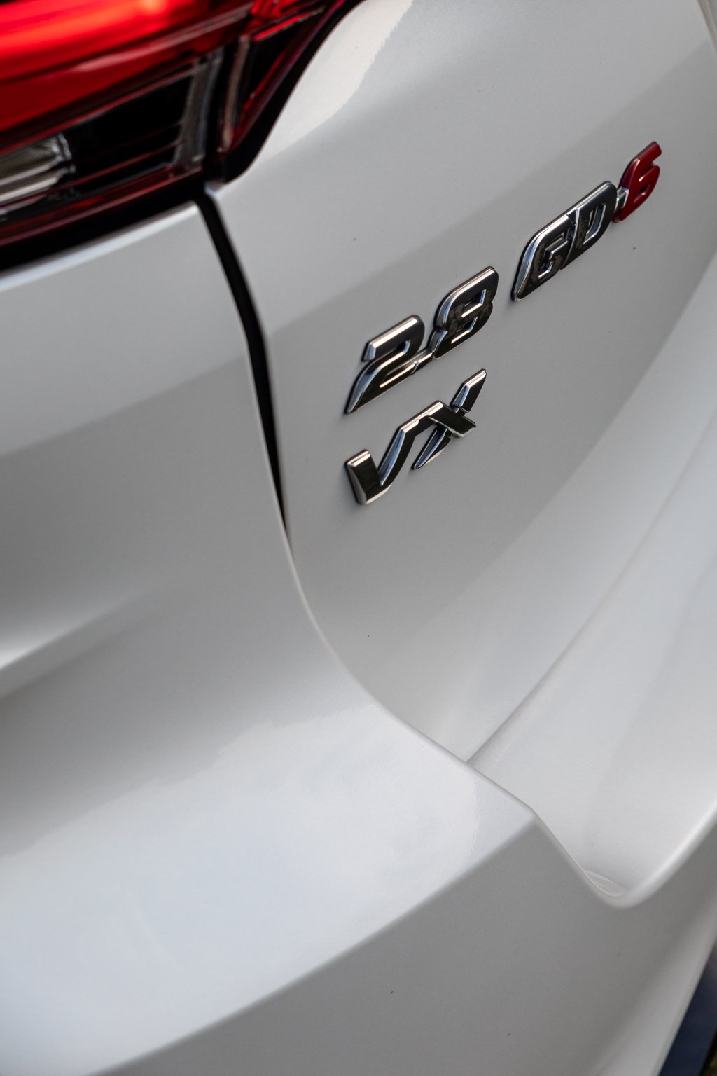 Toyota Fortuner 2.8 GD-6 VX badge on a white Fortuner