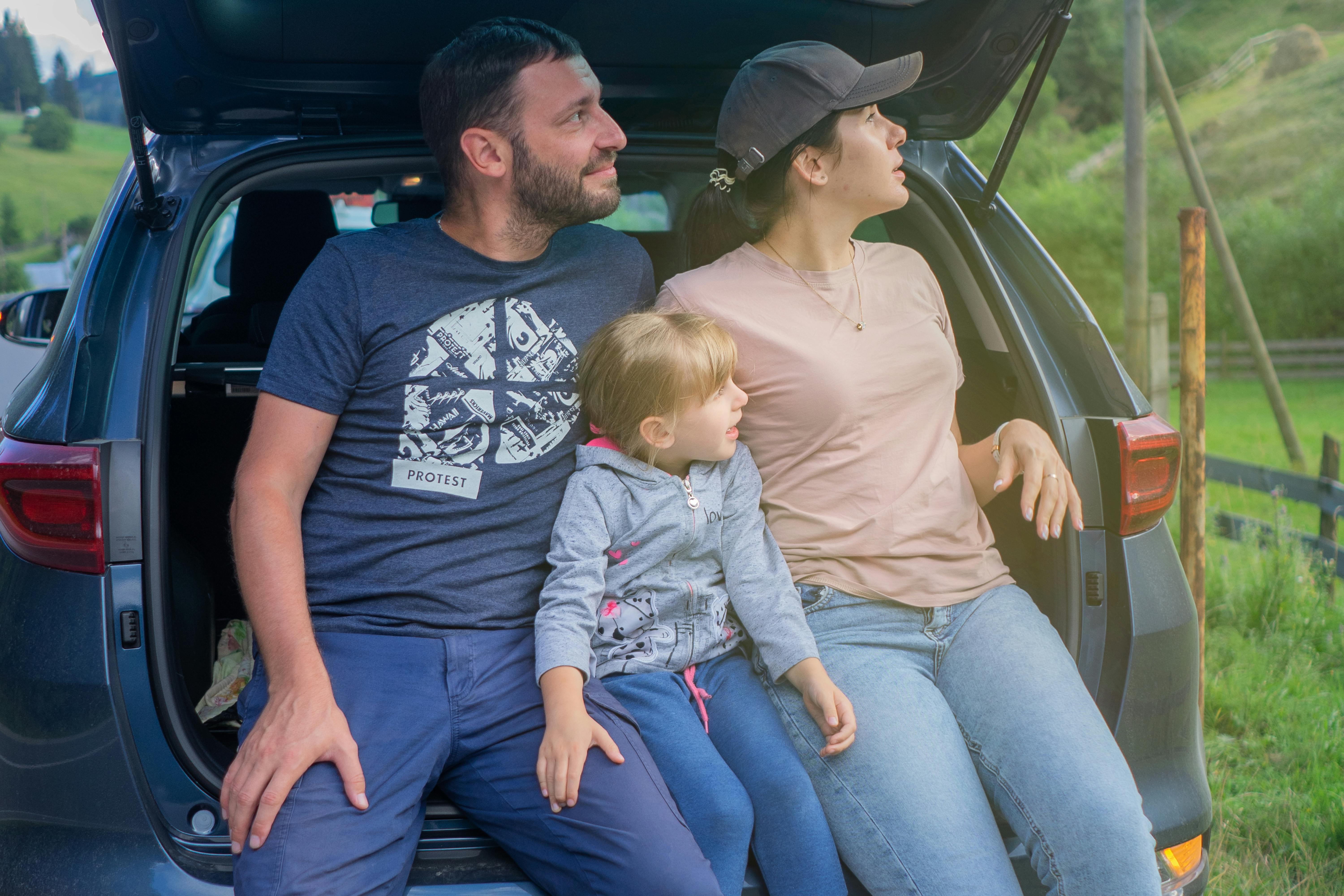 Family on a road trip