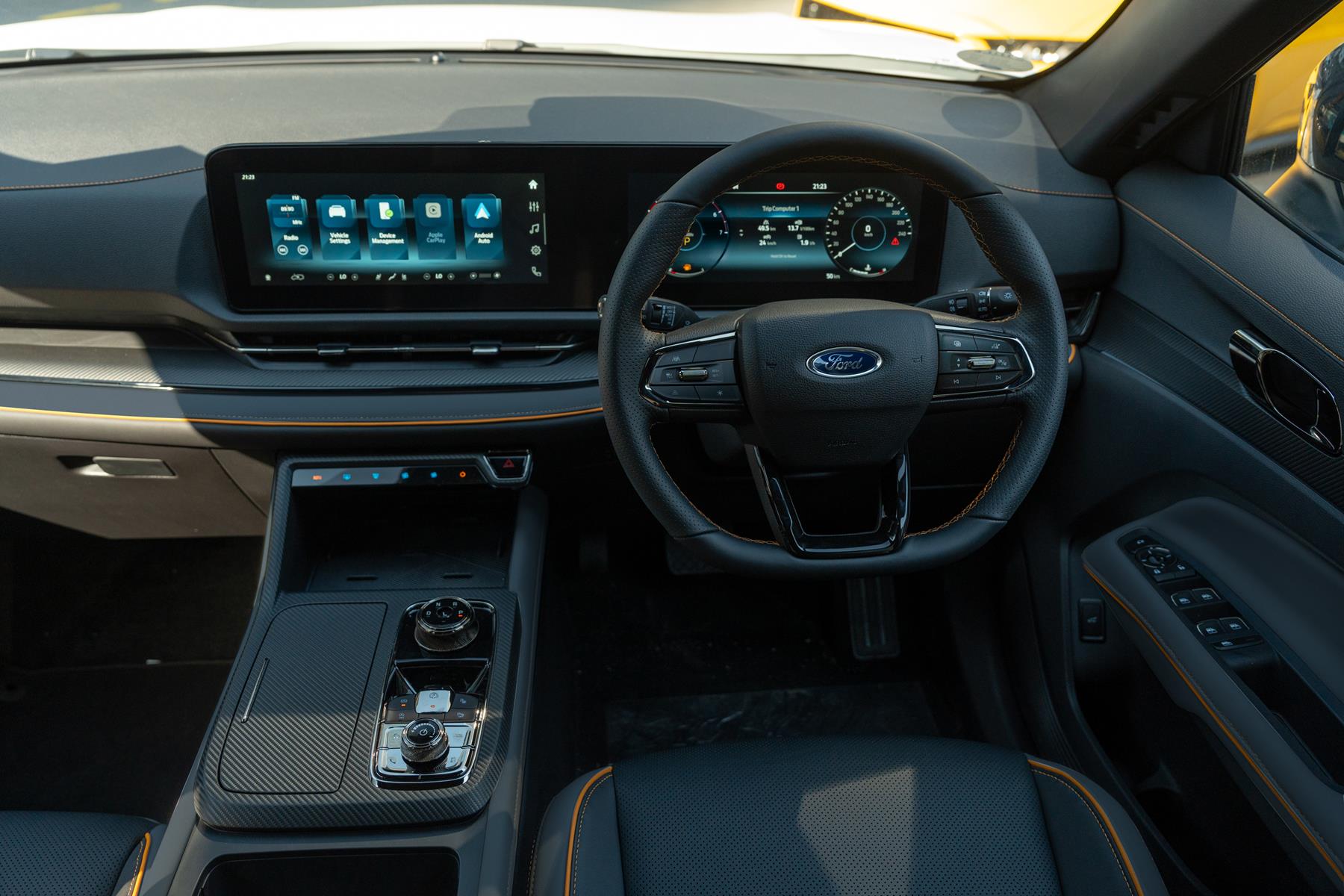 Interior view of the Ford Territory Dark Edition