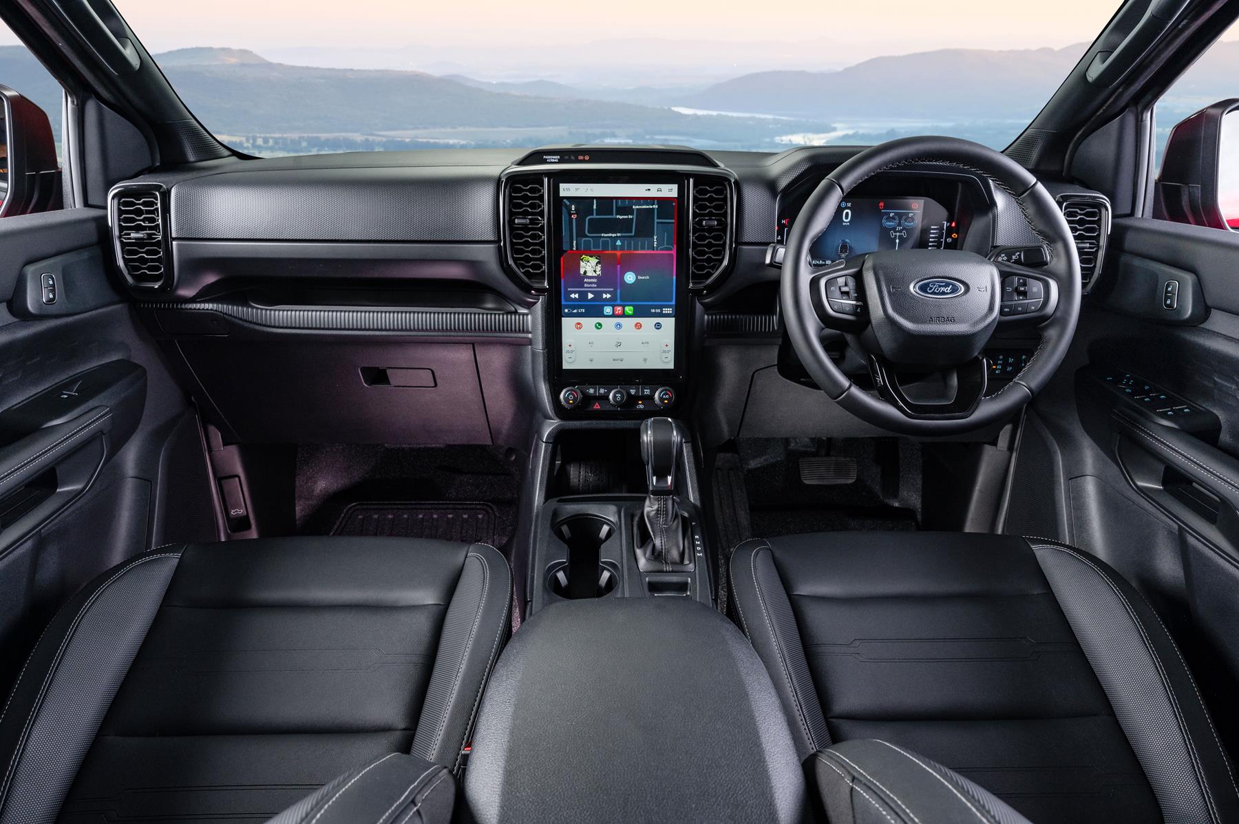 Interior view of the Ford Ranger Tremor