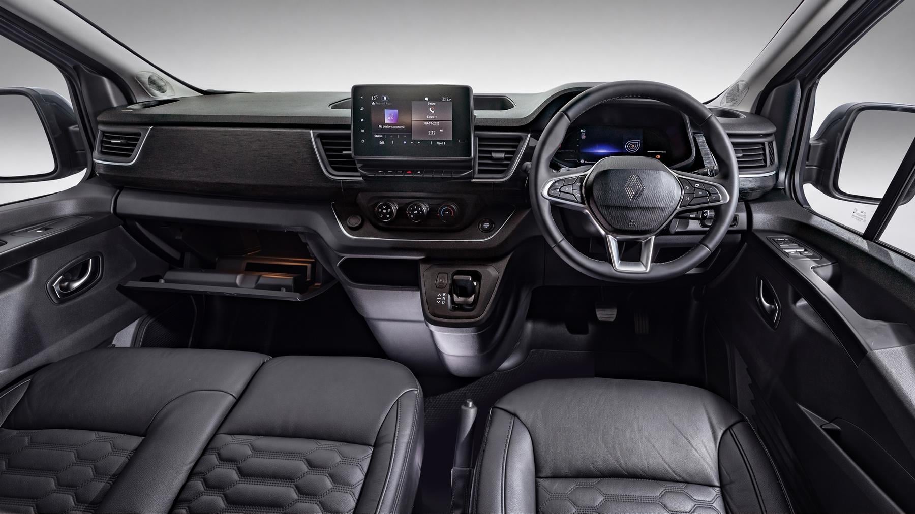 Upmarket and comfortable interior layout on the Renault Trafic