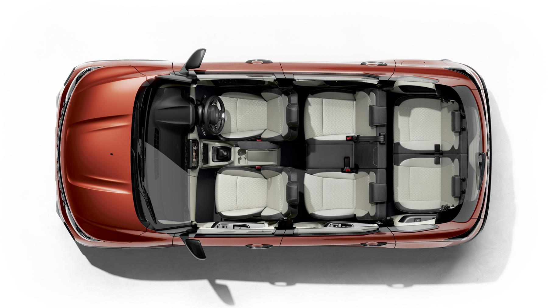 Interior space in the three-row Triber