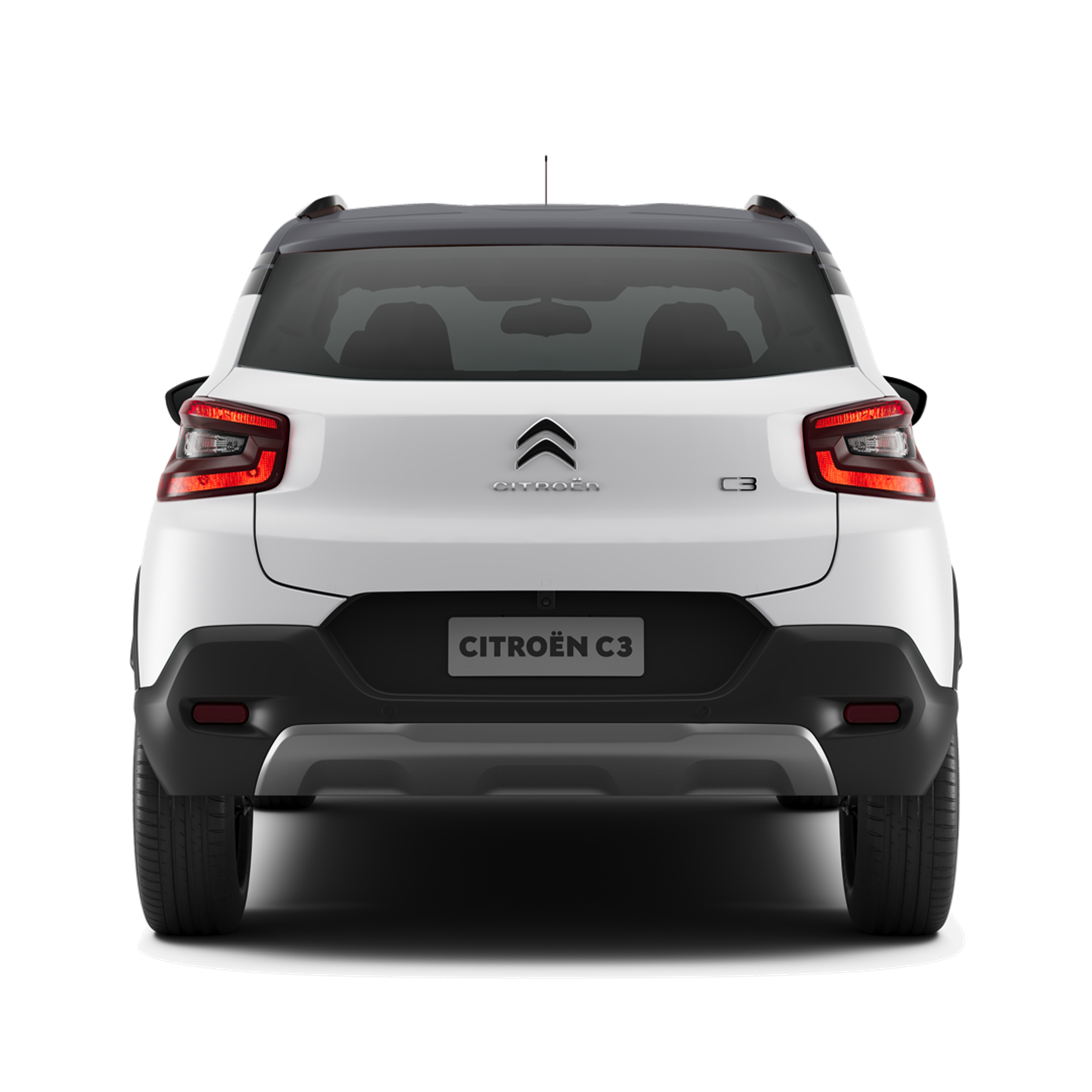 Citroen C3 Max in white, rear view