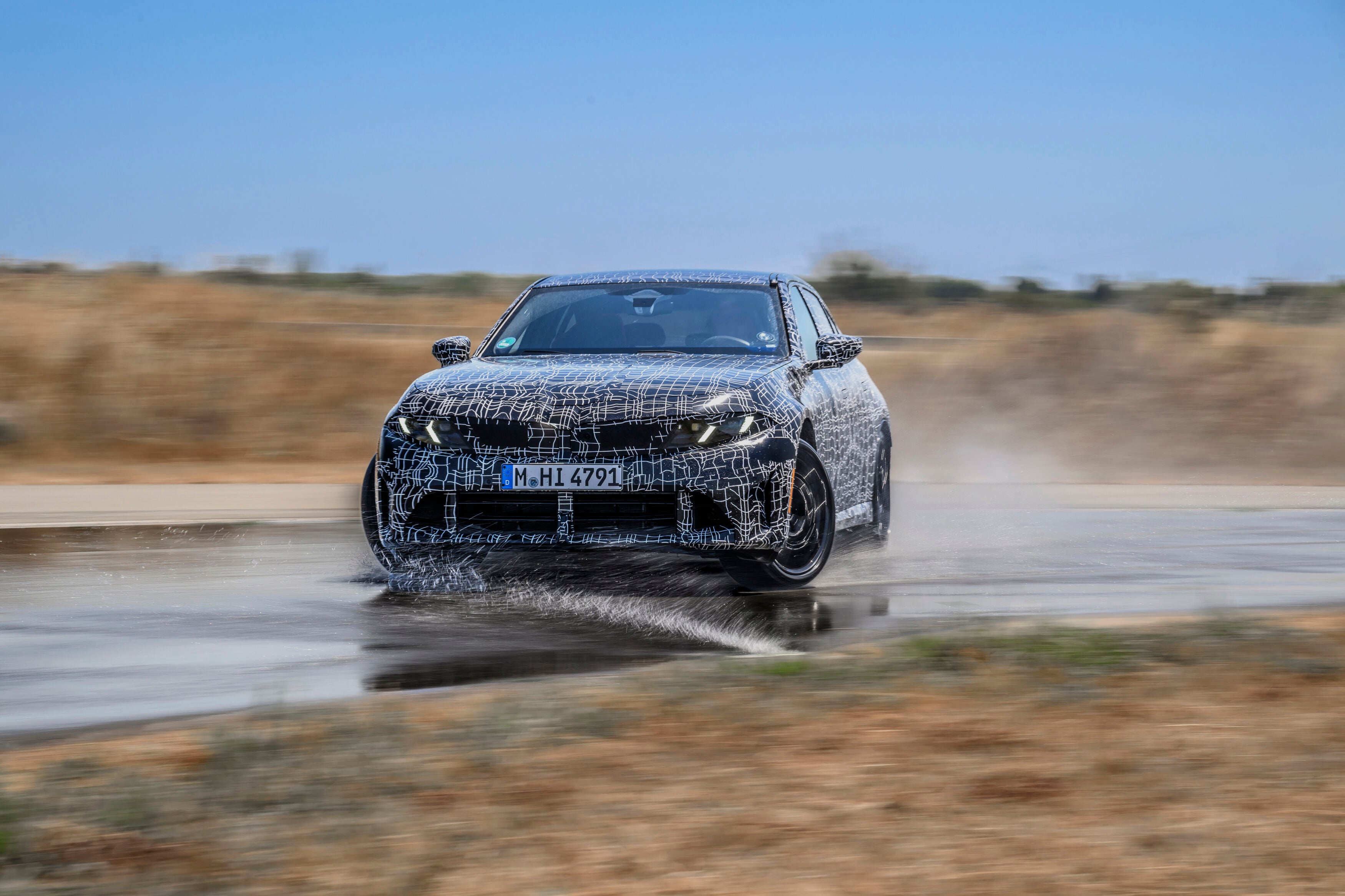 ICE engined BMW 3 Series testing in France